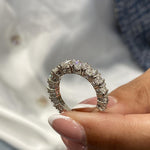 Stunning 2.58 CT Round Moissanite Stones Share Prongs Wedding Bands 2