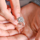 Stunning 0.5 - 1.5 CT Round Moissanite Engagement Ring with Cluster Design 6