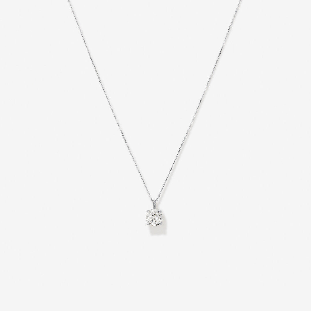 Round Cut Cubic Zirconia in 925 Sterling Silver Necklace 1