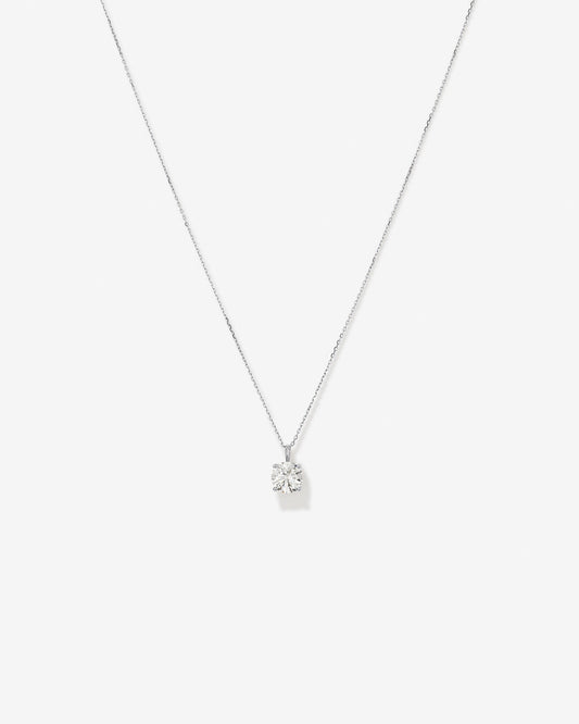 Round Cut Cubic Zirconia in 925 Sterling Silver Necklace 1