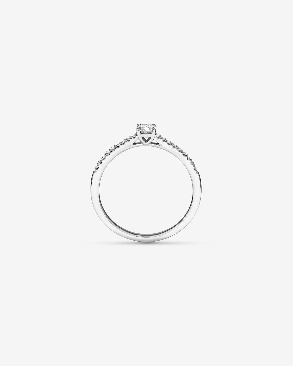 Stunning 0.25 CT Round Moissanite Engagement Ring in Pave Design 2