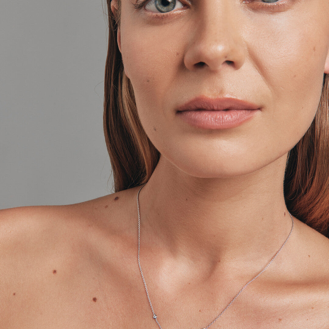 Round Cut Cubic Zirconia in 925 Sterling Silver Necklace 2