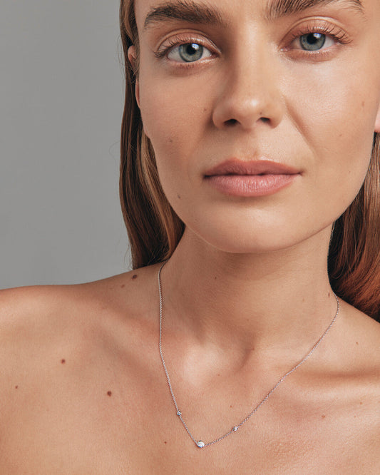 Round Cut Cubic Zirconia in 925 Sterling Silver Necklace 2
