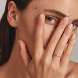 Stunning 0.25 CT Round Moissanite Engagement Ring in Pave Design 6