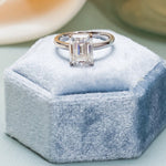 Stunning 1.0 - 2.0 CT Emerald Moissanite Engagement Ring with Solitaire Design 1
