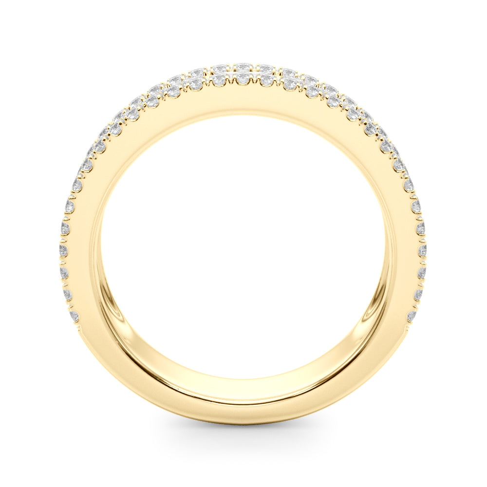 Stunning 0.40 TCW Round & Baguette Moissanite Stones Triple Band Wedding Band 2