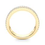 Stunning 0.40 TCW Round & Baguette Moissanite Stones Triple Band Wedding Band 2