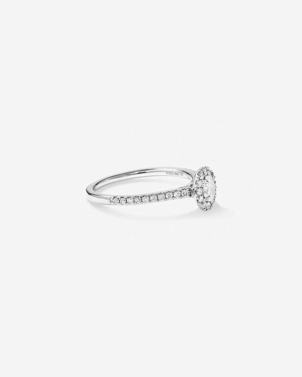 Stunning 0.5 CT Oval Moissanite Stone Engagement Ring with Pave and Halo Design 4