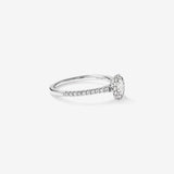 Stunning 0.5 CT Oval Moissanite Stone Engagement Ring with Pave and Halo Design 4