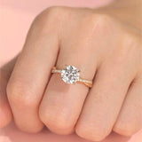 Stunning 1.0 CT Round Moissanite Engagement Ring with Pave Design 5
