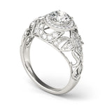 Stunning 0.50-1.50 CT Round Moissanite Engagement Ring With Vintage Design 2