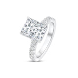 Stunning 3.0 CT Radiant Moissanite Engagement Ring in  Pave Design 2