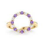 1.92 TCW Round Amethyst Lab Made Diamond- February Birthstone Engagement Ring 1