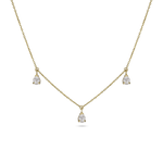 0.30 TCW Round Moissanite Diamond Droplets Necklace in Solid Gold 2