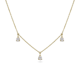 0.30 TCW Round Moissanite Diamond Droplets Necklace in Solid Gold 2
