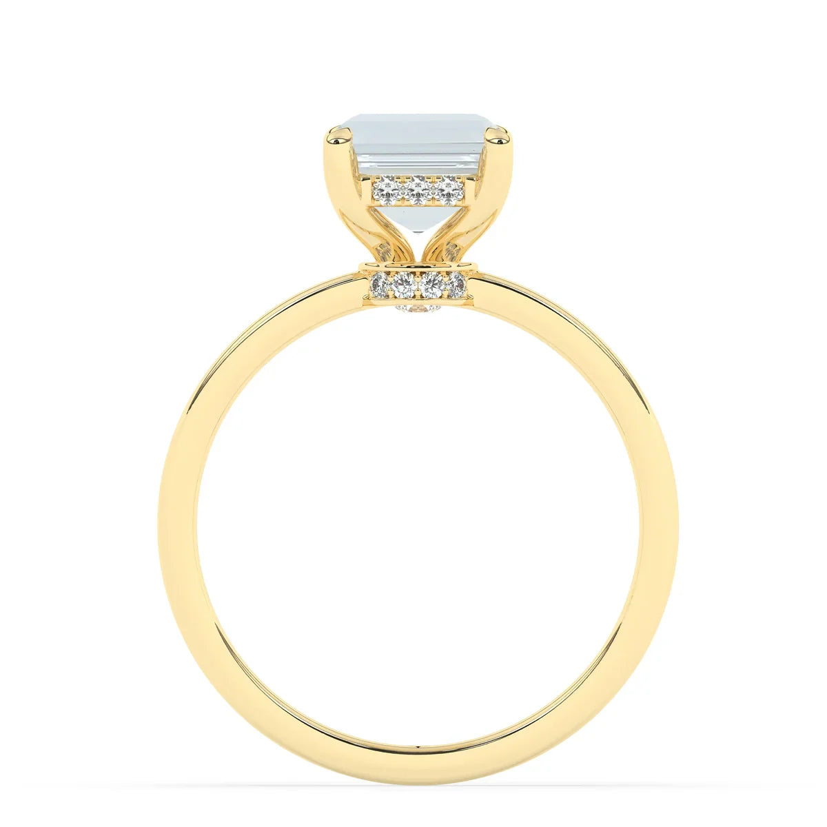 Stunning 3.0 CT Emerald Moissanite Engagement Ring with Hidden Halo Design 4