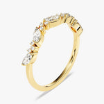 Stunning 0.30 CT Round & Marquise Moissanite Stones Half Eternity Wedding Band 2