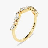 Stunning 0.30 CT Round & Marquise Moissanite Stones Half Eternity Wedding Band 2
