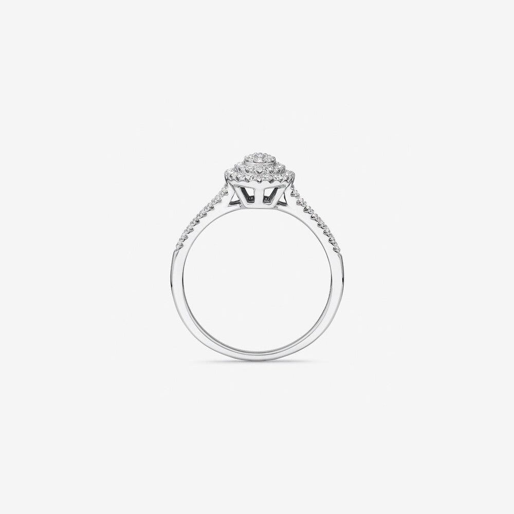 Stunning 0.30 TCW Round Moissanite Engagement Ring with Cluster Design 2