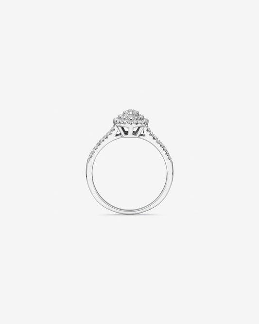 Stunning 0.30 TCW Round Moissanite Engagement Ring with Cluster Design 2