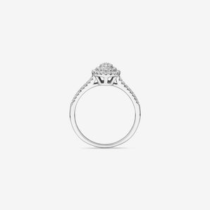 Stunning 0.30 TCW Round Moissanite Engagement Ring with Cluster Design