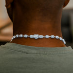 25 CT Pear & Cushion Cut Moissanite Diamond Lariat Silver Necklace For Him 5