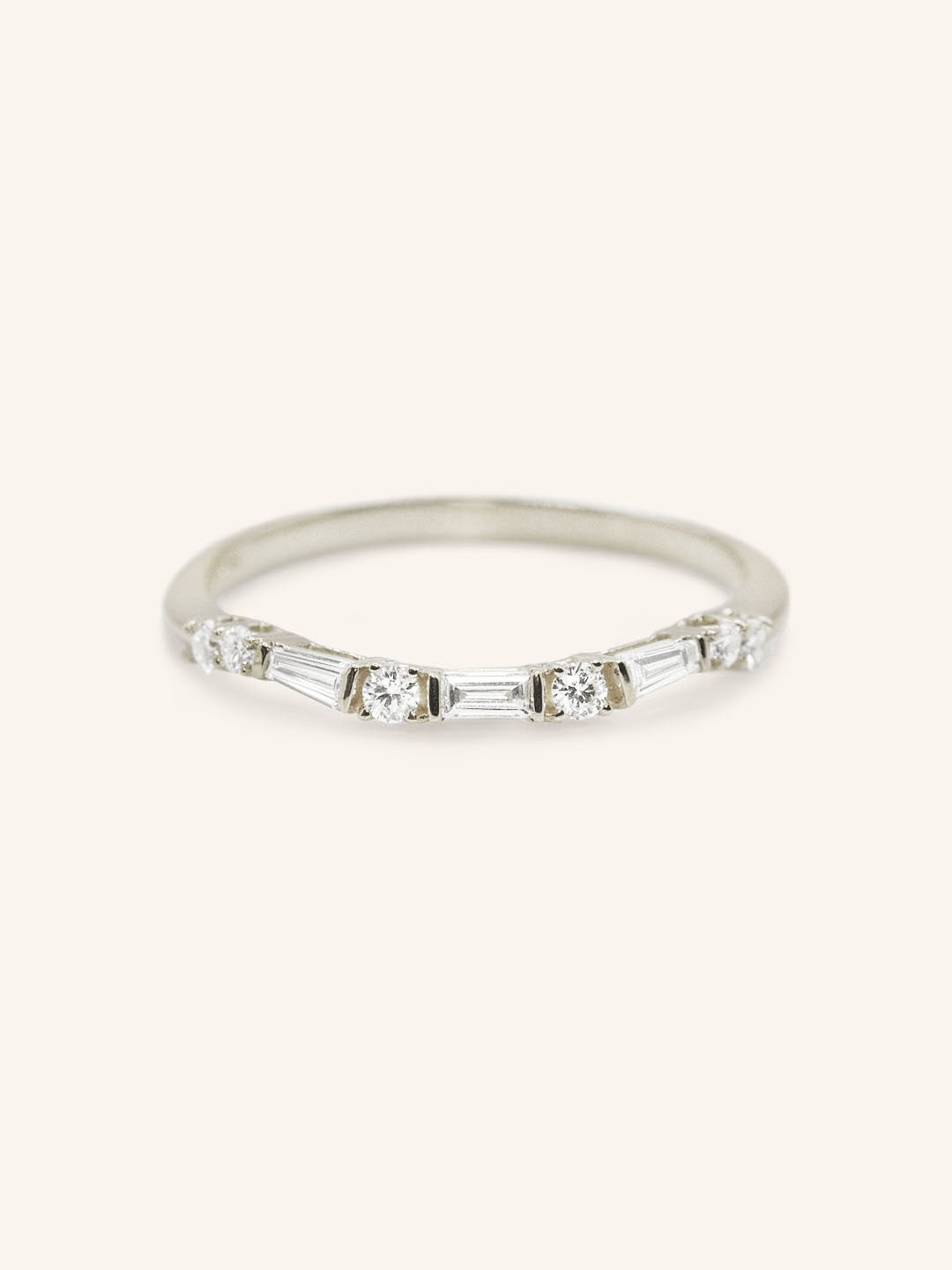 Stunning 0.1 TCW Round Moissanite Stones Alternate Wedding Bands 3
