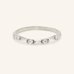 Stunning 0.1 TCW Round Moissanite Stones Alternate Wedding Bands 3