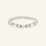Stunning 0.1 TCW Round Moissanite Stones Alternate Wedding Bands 3