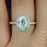 Stunning 2 CT Oval Moissanite Engagement Ring with Pave Design 8