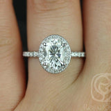 Stunning 2 CT Oval Moissanite Engagement Ring with Pave Design 8