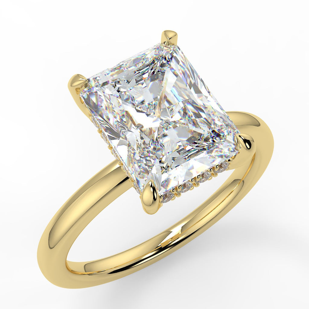 Stunning 2.45 CT Radiant Moissanite Engagement Ring with Hidden Halo Design 1