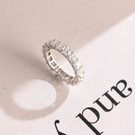 Stunning 0.5 TCW Asscher Moissanite Stones Full Eternity Wedding Band 5