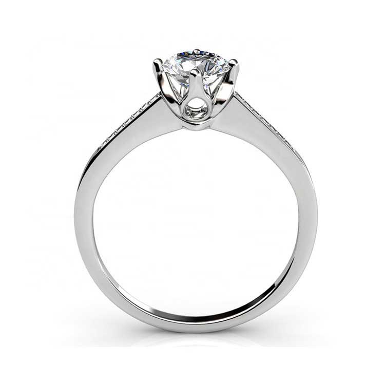 Round Cut channel Setting Cubic Zirconia in 925 Sterling Silver Ring 4