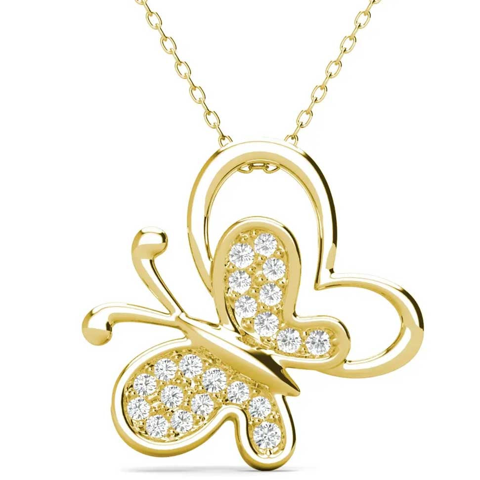 Round Cut Cubic Zirconia in 925 Sterling Silver Necklace 1