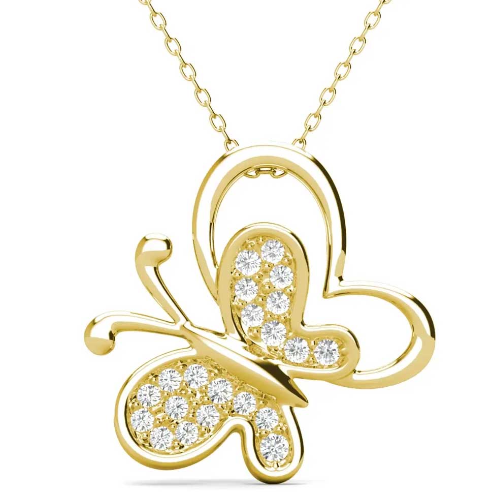 Round Cut Cubic Zirconia in 925 Sterling Silver Necklace 1