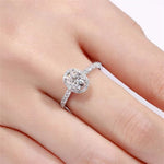 Stunning 1.0 CT Oval Cut Moissanite Engagement Ring with Halo & Pave Design 5