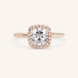 Stunning 1 CT Cushion Moissanite Engagement Ring With Halo Design 5