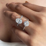 Stunning 1.0 CT Round Moissanite Engagement Ring with Hidden Halo & Pave Design 4
