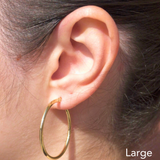 Classic Polished Hoop Earrings in Gold 8