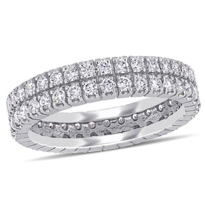 Round Cut Cubic Zirconia in 925 Sterling Silver Wedding Bands