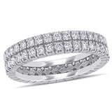 Round Cut Cubic Zirconia in 925 Sterling Silver Wedding Bands 8