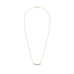 1.32 TCW Round Amethyst Lab Made Diamond- February Birthstone Bar Necklace 5