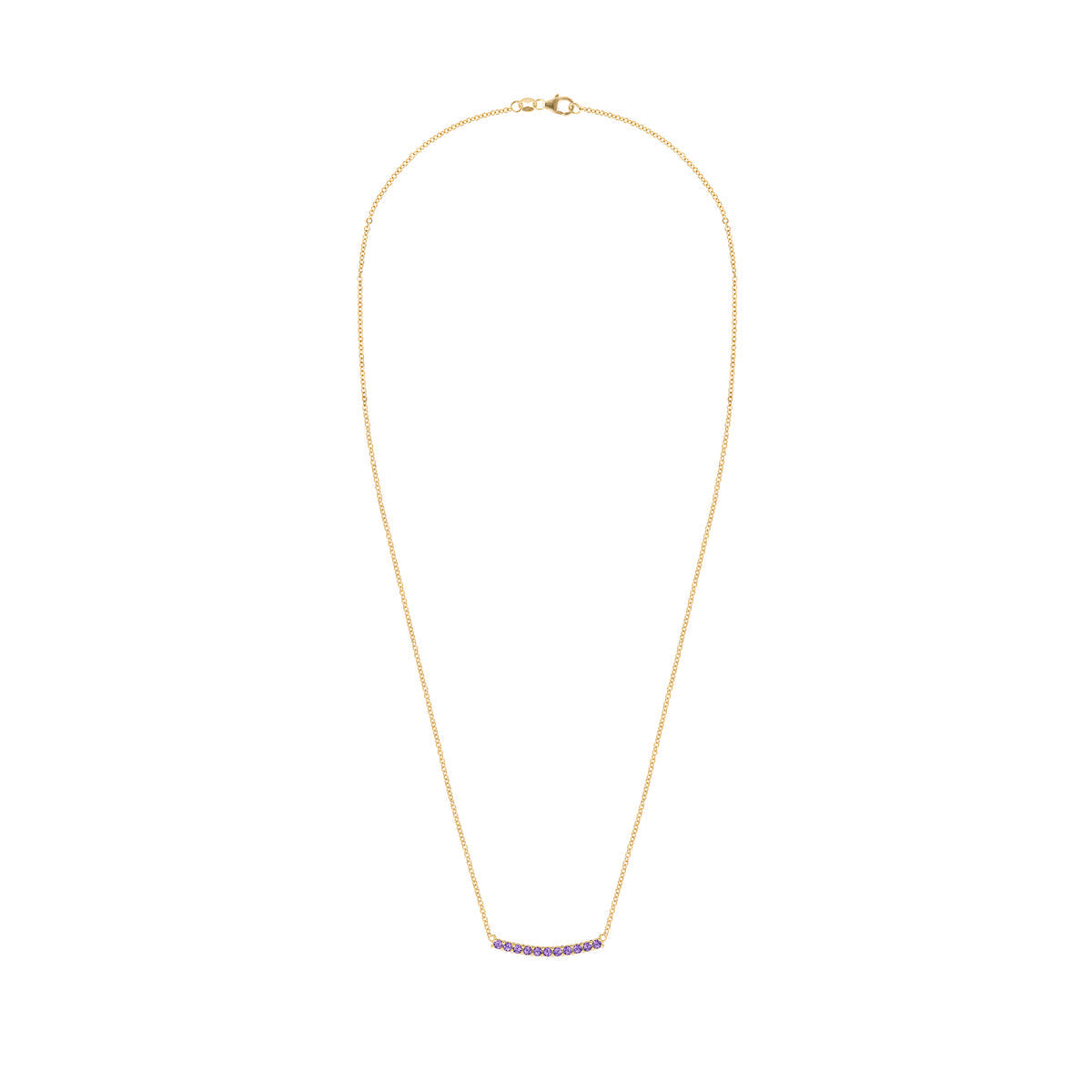 1.32 TCW Round Amethyst Lab Made Diamond- February Birthstone Bar Necklace 5
