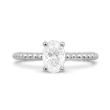 Stunning 0.5 CT Oval Moissanite Stone Engagement Ring In Solitaire Design 1