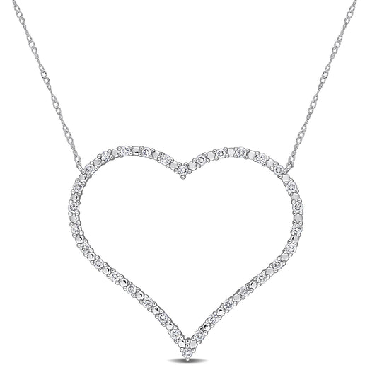 Round Cut Cubic Zirconia in 925 Sterling Silver Necklace 1
