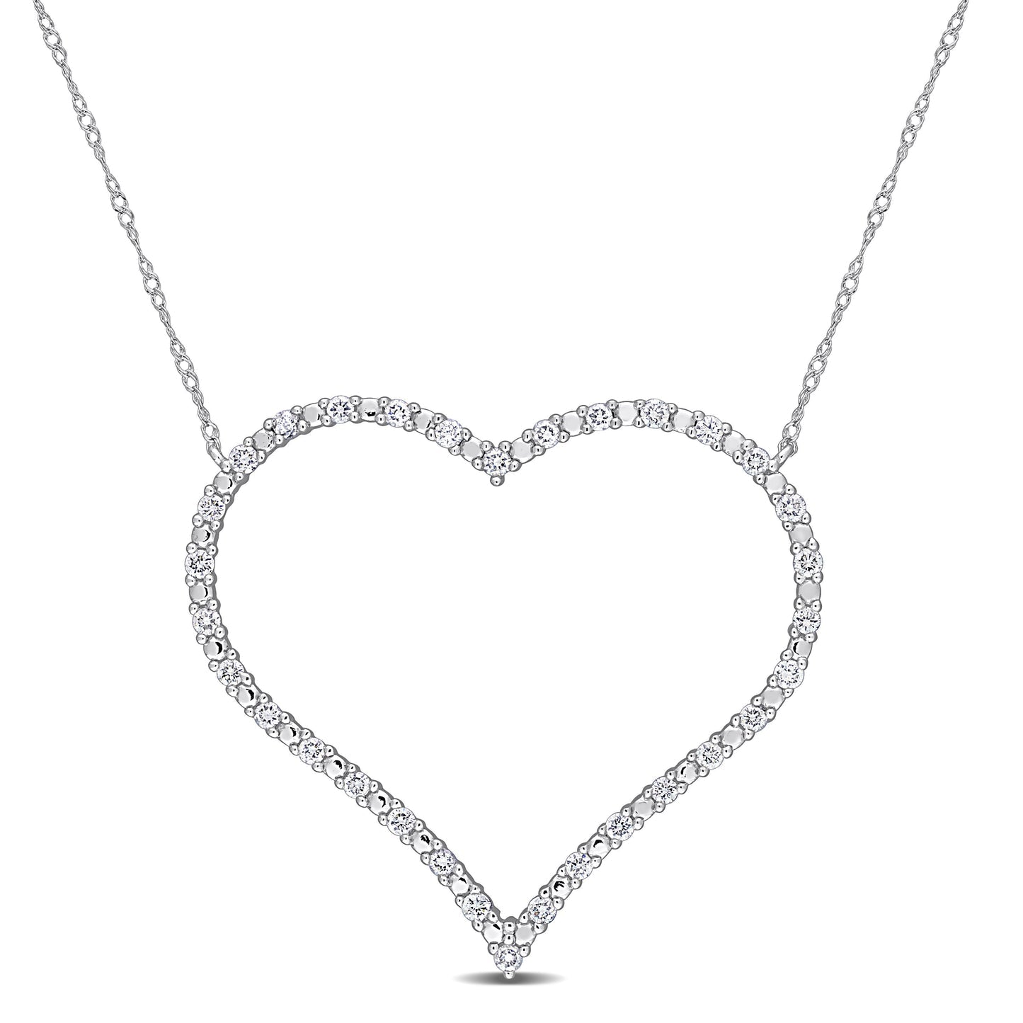 Round Cut Cubic Zirconia in 925 Sterling Silver Necklace 8