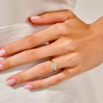 1.50 CT Round Cut Moissanite Bridal Ring Set with Plain Wedding Bands 5