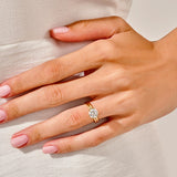 1.50 CT Round Cut Moissanite Bridal Ring Set with Plain Wedding Bands 5