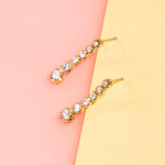 1.0 TCW Round Cut Moissanite Tennis Earrings in Gold 1